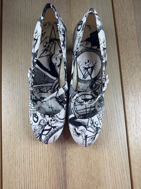 Disney Nightmare Before Christmas Jack Skellington Mary Jane Heels White Black 8